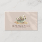Beige Blush BathTub Bubbles Soy Wax Soap Visitekaartje (Voorkant)