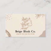 Beige Blush Beauty Feminine Boutique Makeup Visitekaartje (Voorkant)