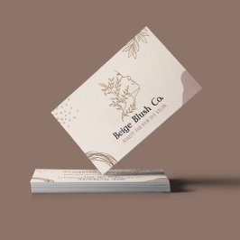 Beige Blush Beauty Vrouwelijke Boutique Make-up Visitekaartje