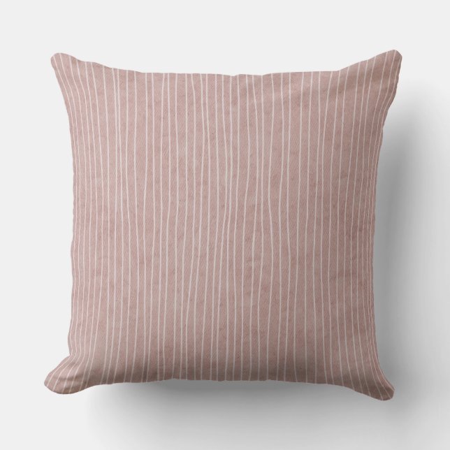 Beige Blush Bleke Strepen Sierkussen (Voorkant)