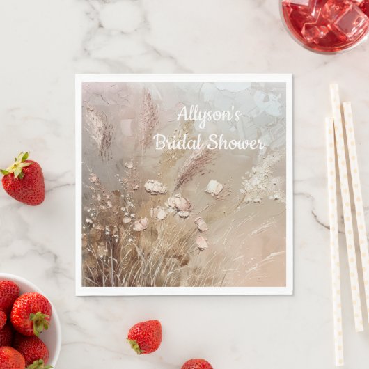 Beige Blush Boho Bloem Servet (Insitu)