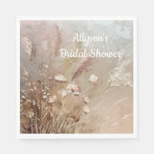 Beige Blush Boho Bloem Servet (Voorkant)