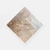 Beige Blush Boho Bloem Servet (Hoek)