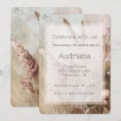  Beige Blush Boho Bloemen 16e Verjaardag Kaart (Voorkant / Achterkant)