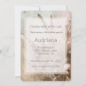  Beige Blush Boho Bloemen 16e Verjaardag Kaart (Voorkant)