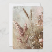  Beige Blush Boho Bloemen Huwelijk Kaart (Achterkant)