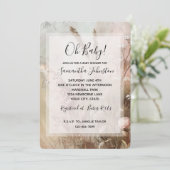  Beige Blush Boho Floral Baby shower Kaart (Staand voorkant)