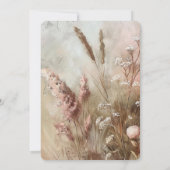  Beige Blush Boho Floral Baby shower Kaart (Achterkant)