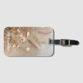Beige Blush Boho Floral Bagagelabel (Voorkant (horizontaal))