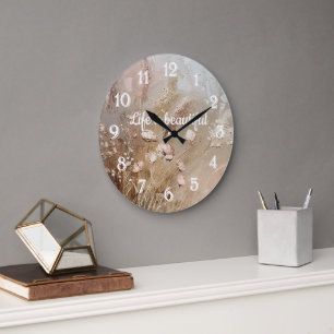 Beige Blush Boho Floral Grote Klok
