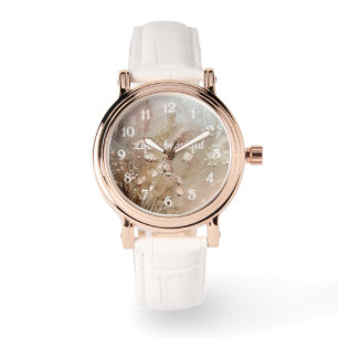 Beige Blush Boho Floral Horloge