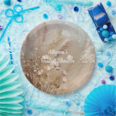 Beige Blush Boho Floral Papieren Bordje (Feest)