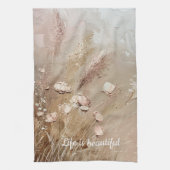 Beige Blush Boho Floral Theedoek (Verticaal)