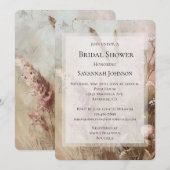  Beige Blush Boho Floral Vrijgezellenfeest Kaart (Voorkant / Achterkant)