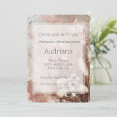 Beige Blush Boho Roze Bloemen 16e Verjaardag Kaart (Staand voorkant)