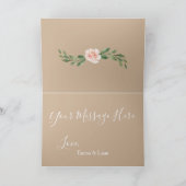 Beige Blush Floral Elegant Romantic Greenery Bedankkaart (Binnen)