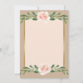 Beige Blush Floral Elegant Script Gold Wedding Save The Date (Achterkant)