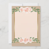 Beige Blush Floral Romantic Elegant Modern Wedding Kaart (Achterkant)