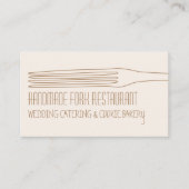 Beige Blush Fork Restaurant Cook Visitekaartje (Voorkant)