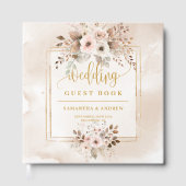 Beige Blush Gold Boho Fall Wedding Gastboek Gastenboek (Voorkant)
