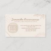 Beige Blush Homemade Heart Cookies Visitekaartje (Achterkant)