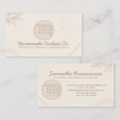 Beige Blush Homemade Heart Cookies Visitekaartje (Voorkant / Achterkant)