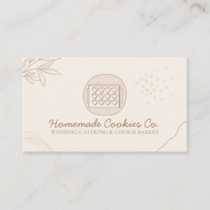 Beige Blush Homemade Heart Cookies Visitekaartje