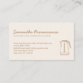 Beige Blush Kitchen Util Tea Bowler Visitekaartje (Achterkant)