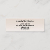  Beige Blush Lashed Minimal Script Photo  Mini Visitekaartje (Achterkant)