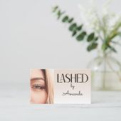 Beige Blush Lashed Photo QR Code Social Icons Visitekaartje (Staand voorkant)