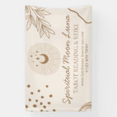 Beige Blush Moon en Stars Spiritueel Reiki Spandoek (Verticaal)