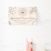 Beige Blush Moon en Stars Spiritueel Reiki Spandoek (Insitu)