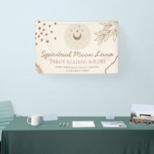 Beige Blush Moon en Stars Spiritueel Reiki Spandoek (Beurs)