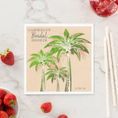 Beige Blush Palm Tree Bridal Shower Custom Name Servet (Insitu)