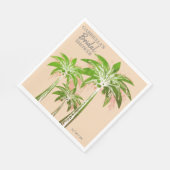 Beige Blush Palm Tree Bridal Shower Custom Name Servet (Hoek)