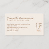 Beige Blush Paper Drink Tea Cup Visitekaartje (Achterkant)