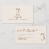 Beige Blush Paper Drink Tea Cup Visitekaartje (Voorkant / Achterkant)