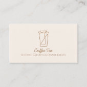 Beige Blush Paper Drink Tea Cup Visitekaartje (Voorkant)