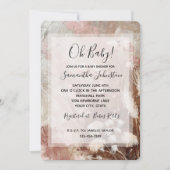 Beige Blush Pink Boho Floral Baby shower Kaart (Voorkant)