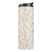 Beige Blush Roze Bloem Thermosbeker (Gedraaid links)