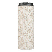 Beige Blush Roze Bloem Thermosbeker (Achterkant)