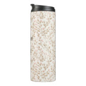 Beige Blush Roze Bloem Thermosbeker (Geroteerd rechts)
