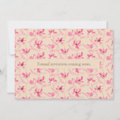 Beige & Blush Roze Bloemen Bewaar de Datum Kaart (Achterkant)