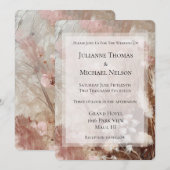  Beige Blush Roze Boho Bloemen Huwelijk Kaart (Voorkant / Achterkant)