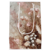  Beige Blush Roze Boho Bloemen Medium Cadeauzakje (Achterkant)