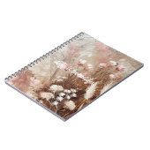  Beige Blush Roze Boho Bloemen Notitieboek (Linkerzijde)
