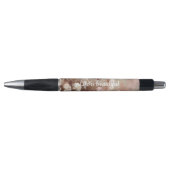 Beige Blush Roze Boho Bloemen Pen (Voorkant)