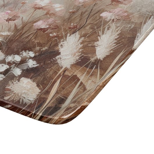Beige Blush Roze Boho Bloemen Snijplank (Hoek)