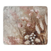  Beige Blush Roze Boho Bloemen Snijplank (Voorkant)