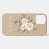 Beige Blush Serenity Romantic Waterverf Typografie Case-Mate iPhone Case (Achterkant (horizontaal))